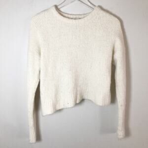 Club Monaco 100% Cashmere Crew Neck Sweater Ivory Pullover Knit Women's S